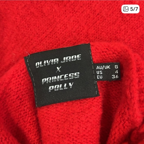 Olivia Jade x Princess Polly Red Sweater - Picture 2 of 2